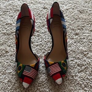 INC International Concepts Women's Colorful Flag Heels